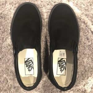 Black Canvas Slip On Vans